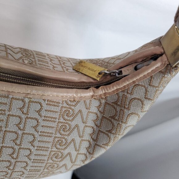 Pierre Cardin Tan Shoulder Bag Double Handle Zip Closer Geometric One Size - Picture 3 of 16